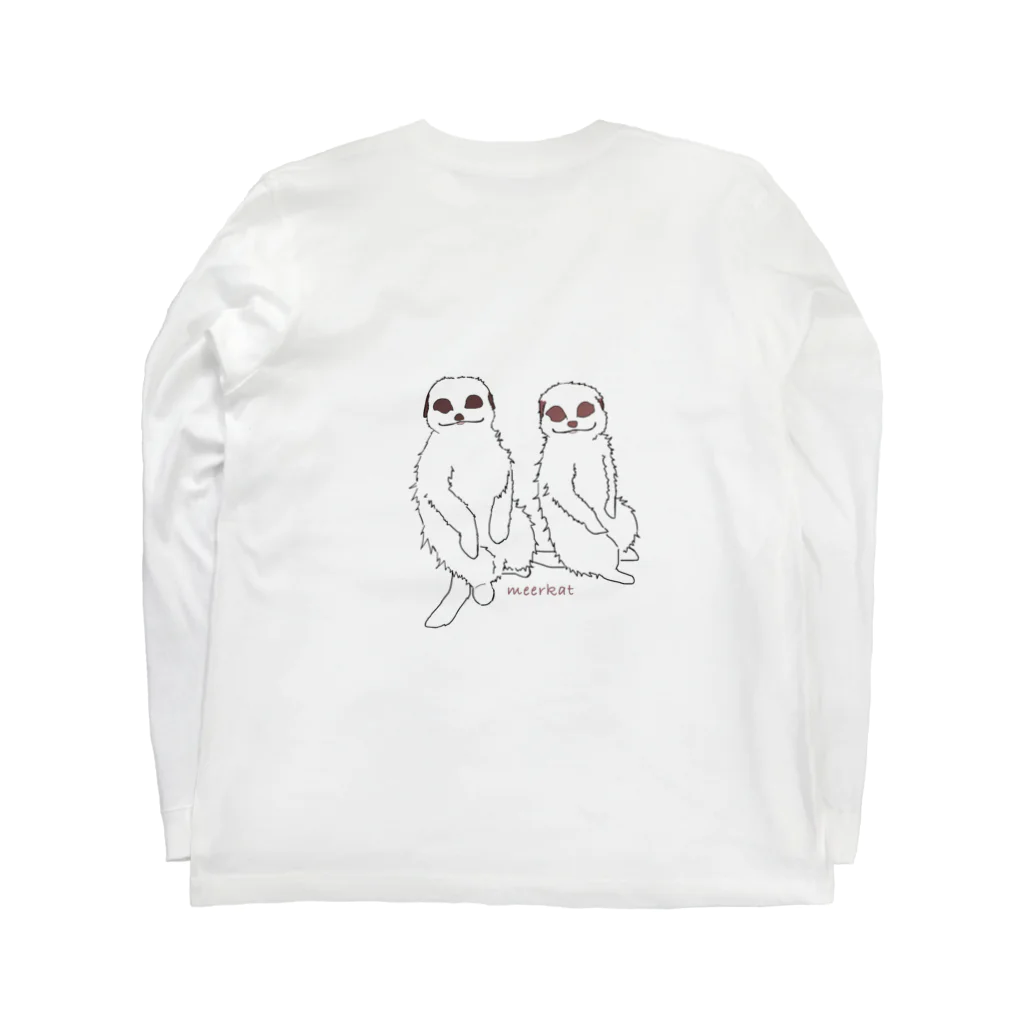 amemugi（あめむぎ）の（背面ver.）ミーアキャット本物。 ロングスリーブTシャツの裏面