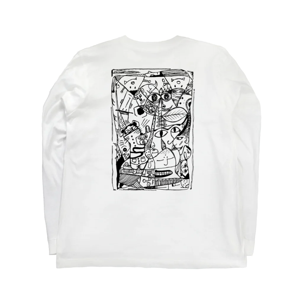 ZIGZIG CIDER GRAPHICのいろんな所にいろんな顔 Long Sleeve T-Shirt :back