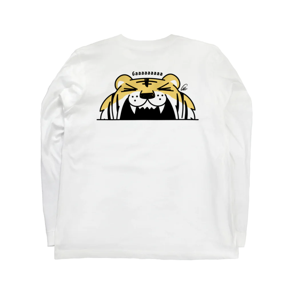 イラスト MONYAAT のバックプリント トラがガーーーーーーッ！A Long Sleeve T-Shirt :back