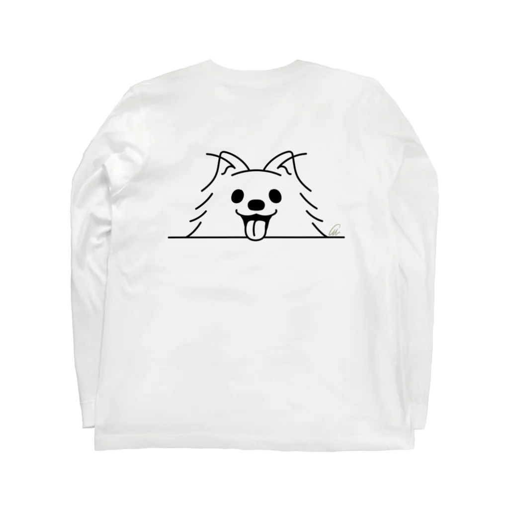 イラスト MONYAAT のバックプリント ポメラニアンっ！ Long Sleeve T-Shirt :back