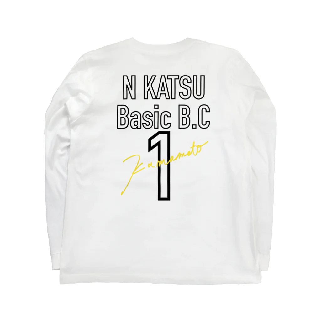 Basicbcの【白】背番号1 長袖ver. ロングスリーブTシャツの裏面