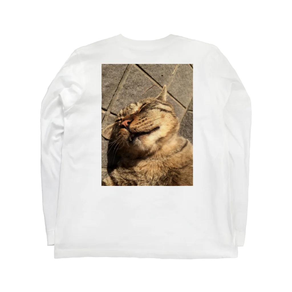 あまりの猫（無防備） Long Sleeve T-Shirt :back