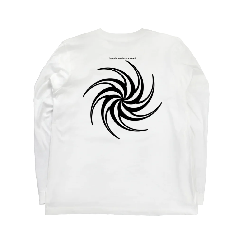 まみおデザインのノリノリでGO!（ブラック） Long Sleeve T-Shirt :back