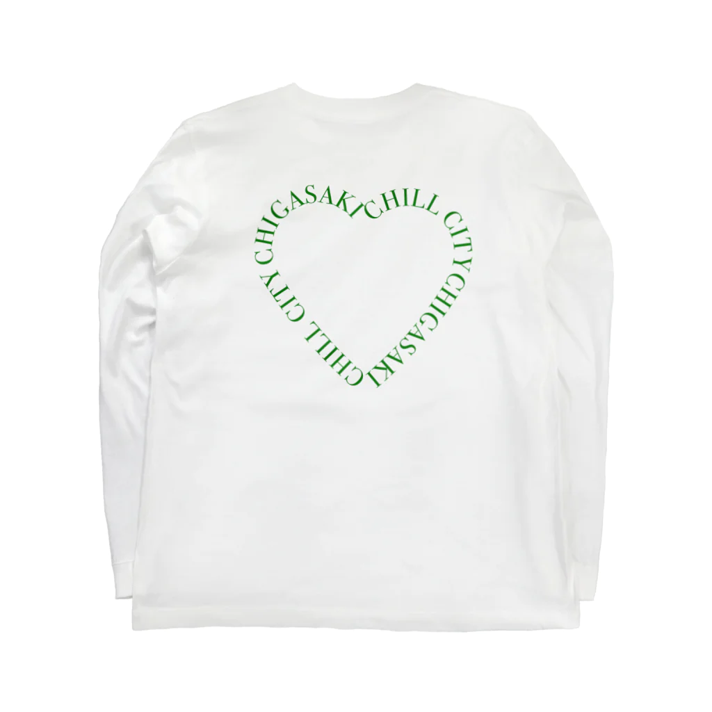 local shop YAYYAY shonanのハート　グリーン Long Sleeve T-Shirt :back