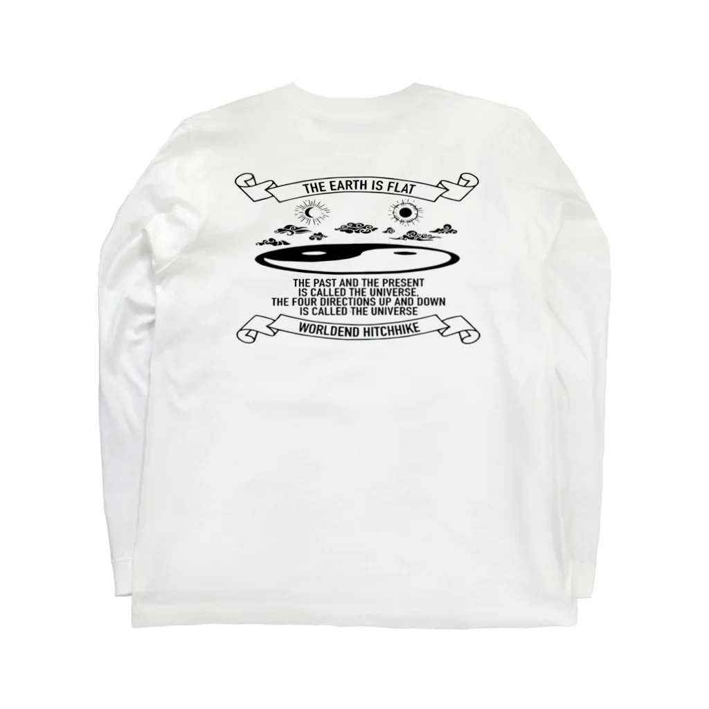 ワールドエンド ヒッチハイクのジ・アースイズフラット バックプリント The Earth is Flat back print Long Sleeve T-Shirt :back