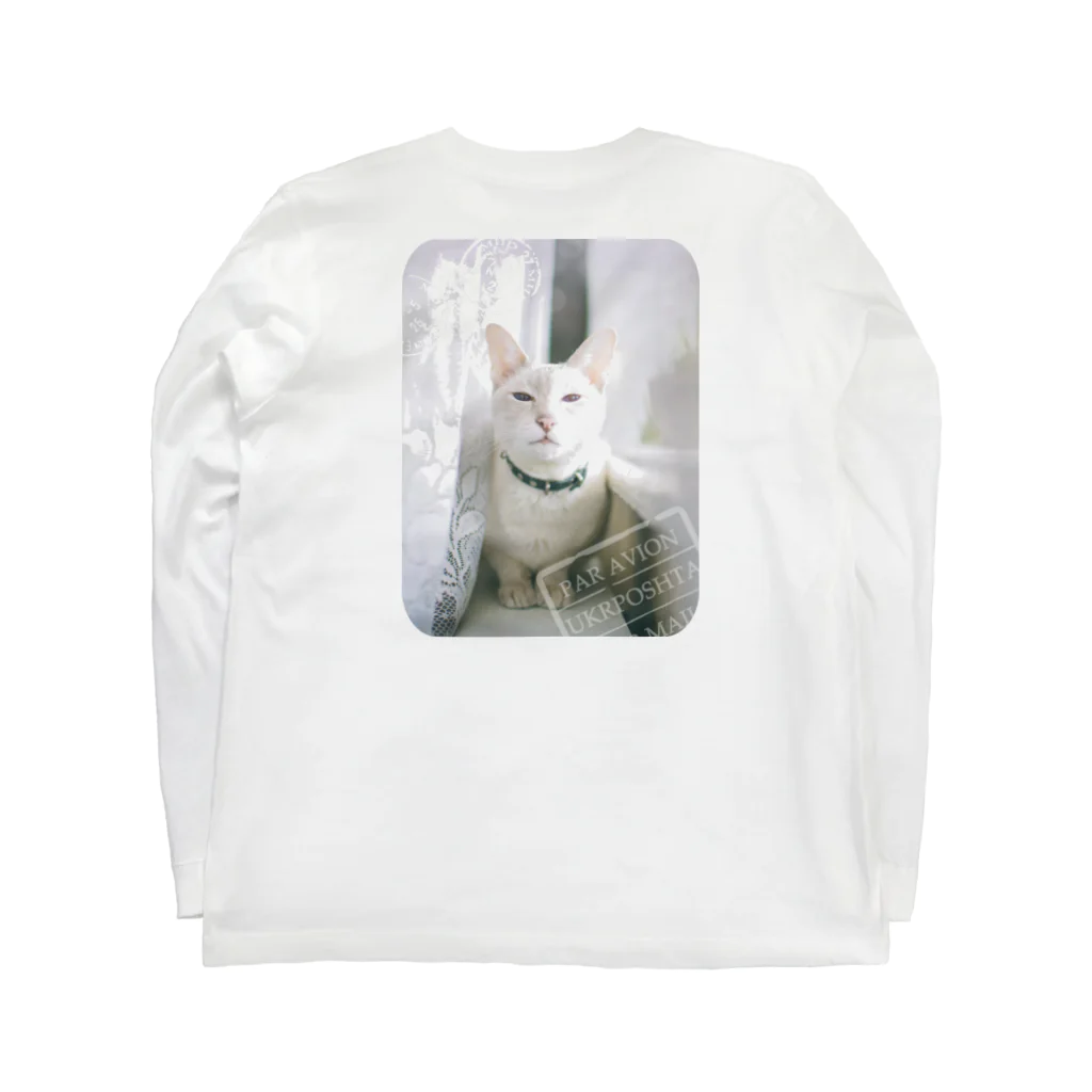 海賊猫 cocoのウクライナの猫 MurchikくんとNikotinくん♡ Cats ♡ Ukrainian cats #ウクライナ 本と猫 Donation Items Long Sleeve T-Shirt :back