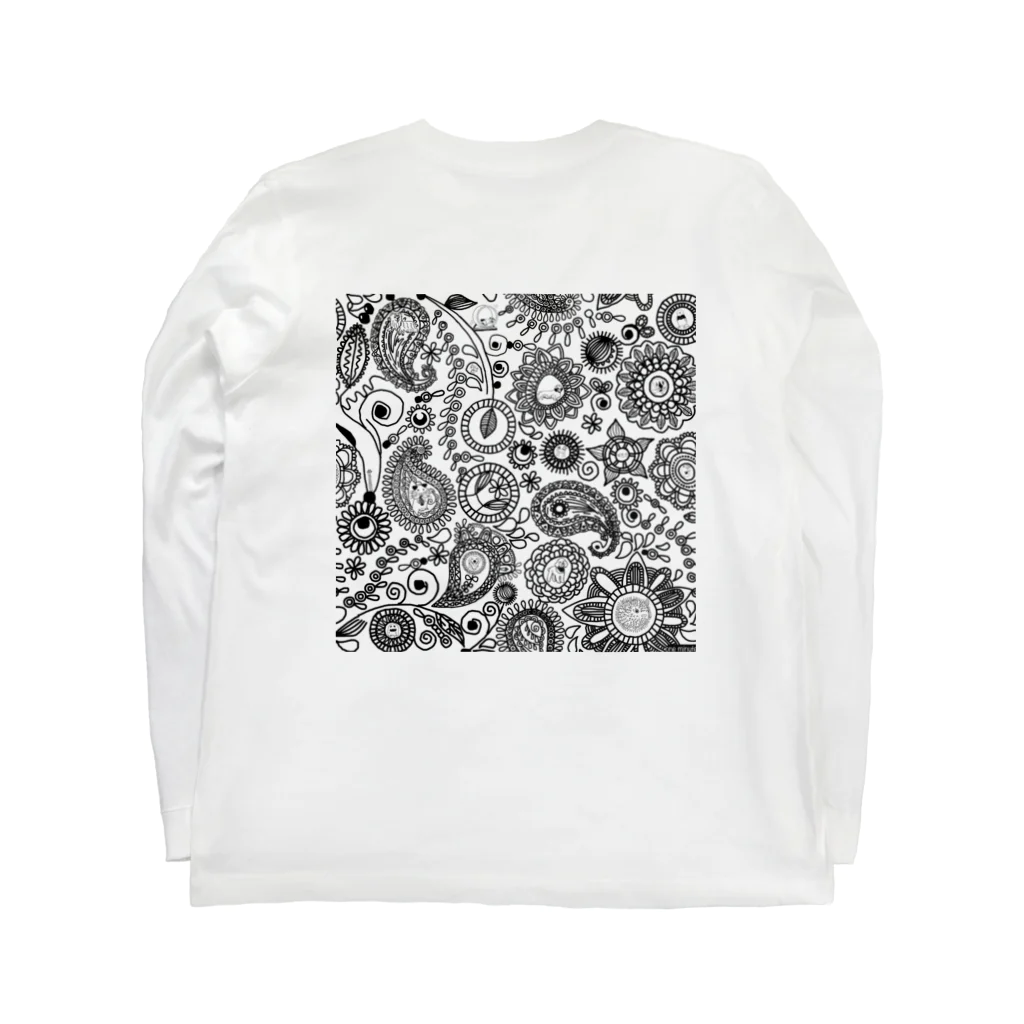 one minute shopの動物たくさんのペイズリー柄 Long Sleeve T-Shirt :back