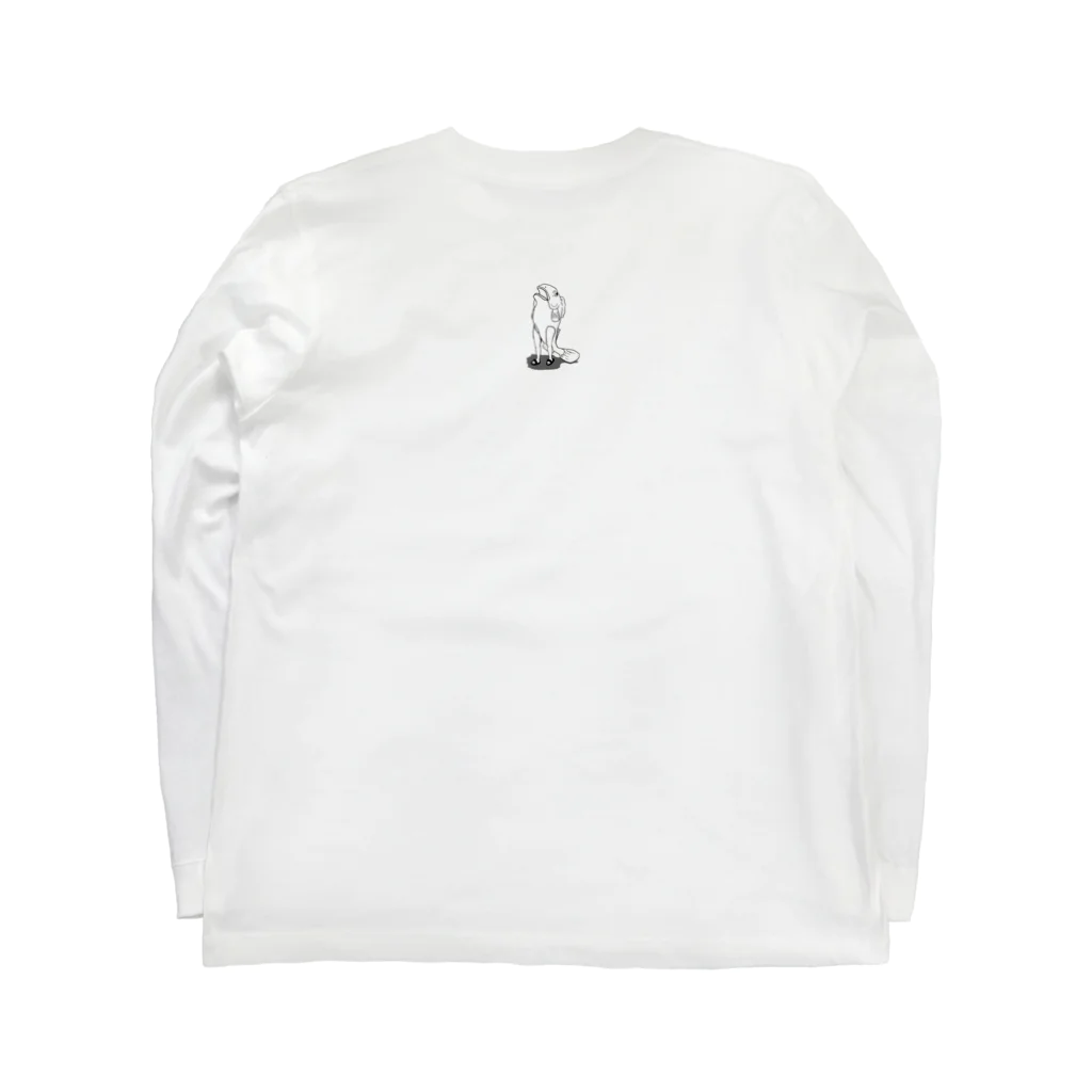 ポリフェノールのお店の紅白の魚人 Long Sleeve T-Shirt :back