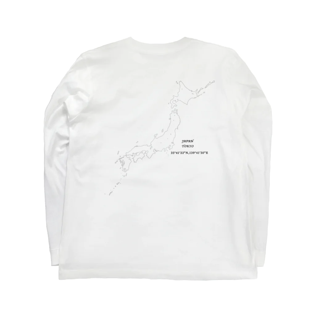 mutayuの日本地図 ロングスリーブTシャツの裏面