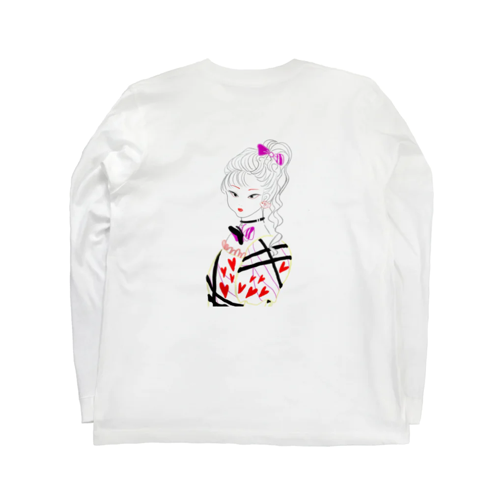 mikyacraft MIKA💓🌟赤い心臓のシンボリックリボン ロングスリーブTシャツの裏面