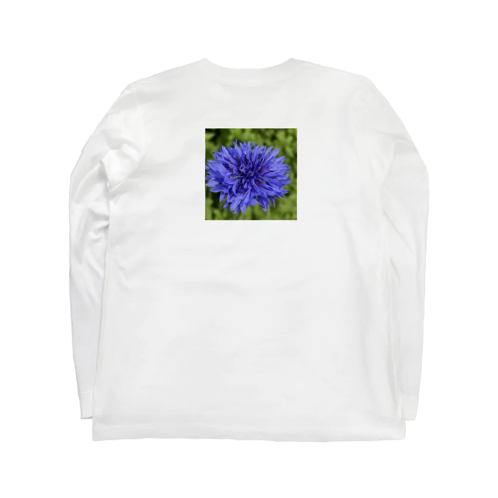 あゆのしおやきのヤグルマギク(青) Long Sleeve T-Shirt :back