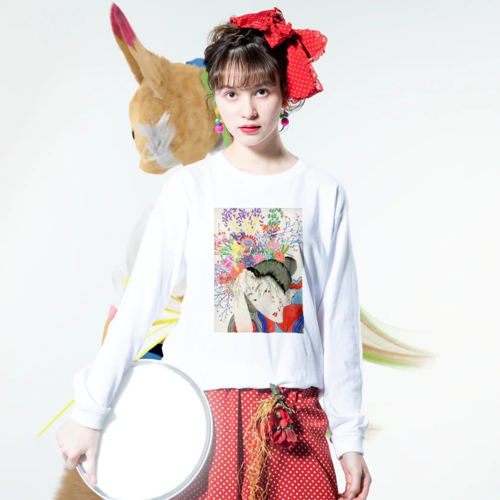 monica_lmの春の花 Long Sleeve T-Shirt :model wear (front)