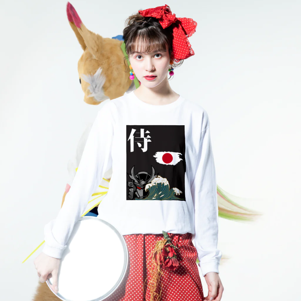 Tsubachan Shop【シンプルでかっこいい・かわいいデザイン中心】のジャパニーズカルチャー Long Sleeve T-Shirt :model wear (front)