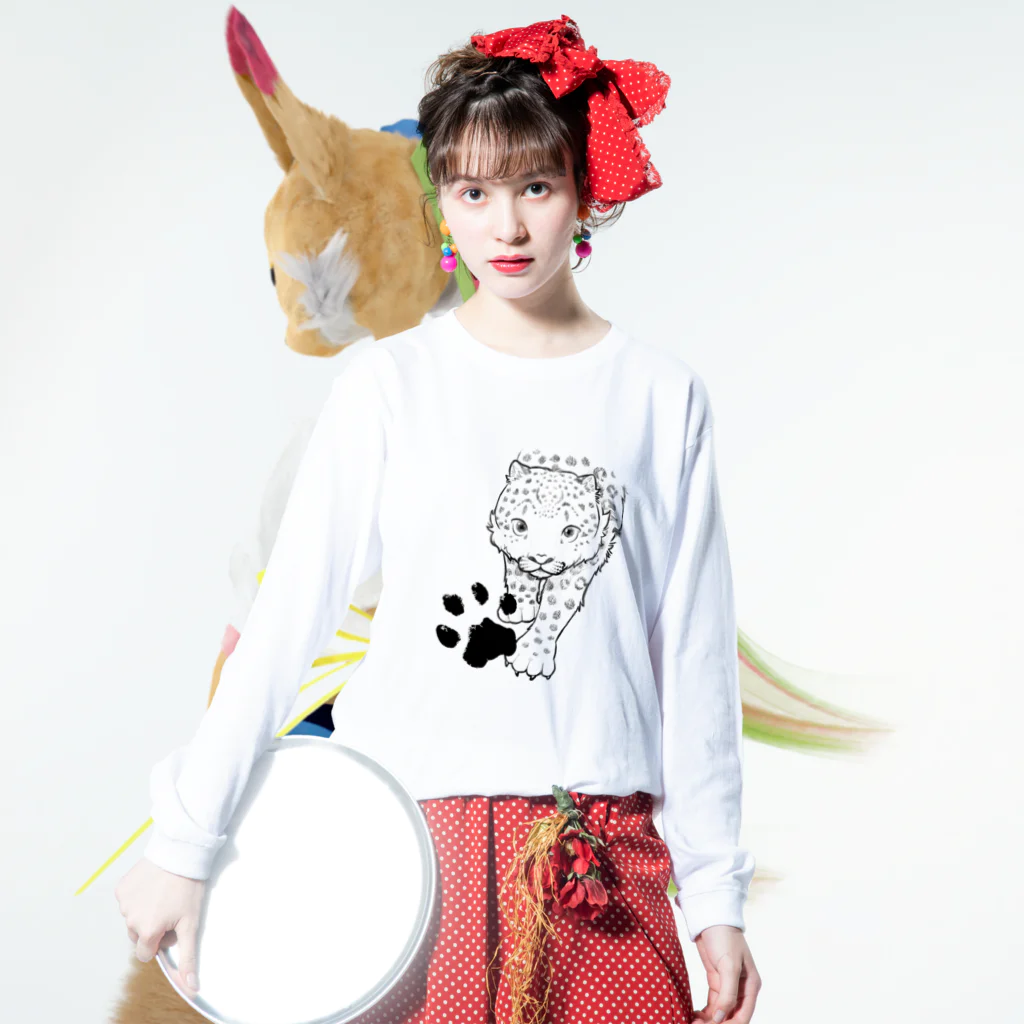 mofful.のユキヒョウ - snowleopard ロングスリーブTシャツの着用イメージ(表面)