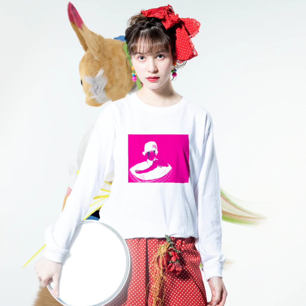 サブカルビジネスセンター尼崎の紫の柔肌 Long Sleeve T-Shirt :model wear (front)