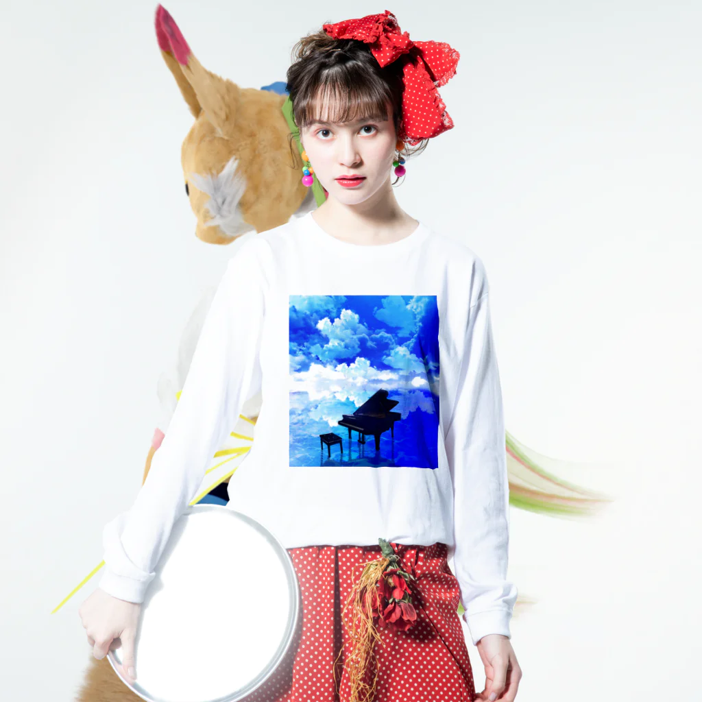 瀬名サキの海の向こう Long Sleeve T-Shirt :model wear (front)