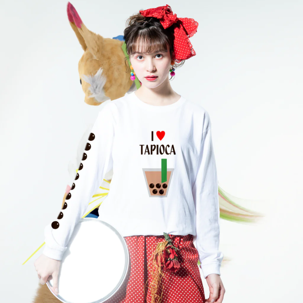 れなしやのI♥TAPIOCA Long Sleeve T-Shirt :model wear (front)