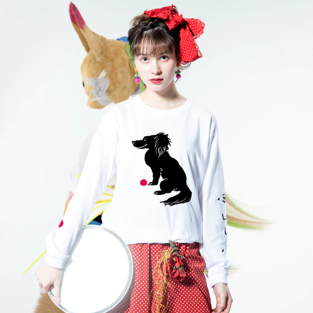 mya-mya=MIYA JUNKO's shop 02のa ball is love, love is a ball. Long Sleeve T-Shirt :model wear (front)