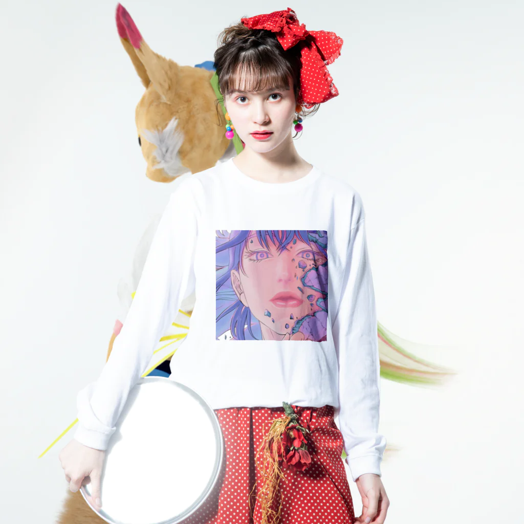 【公式】ブス界へようこその【ブス界へようこそ】　「闘え、私。」 Long Sleeve T-Shirt :model wear (front)