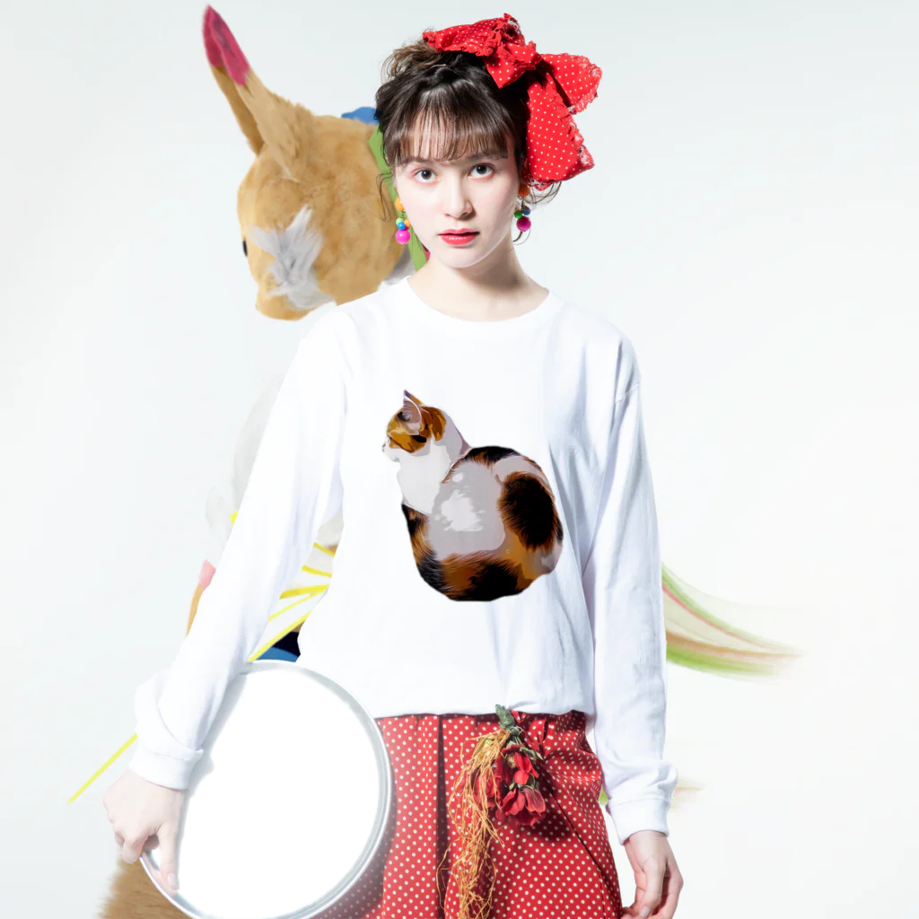 ゆかちゃぶのMy Sweet Cat5 ロングスリーブTシャツの着用イメージ(表面)