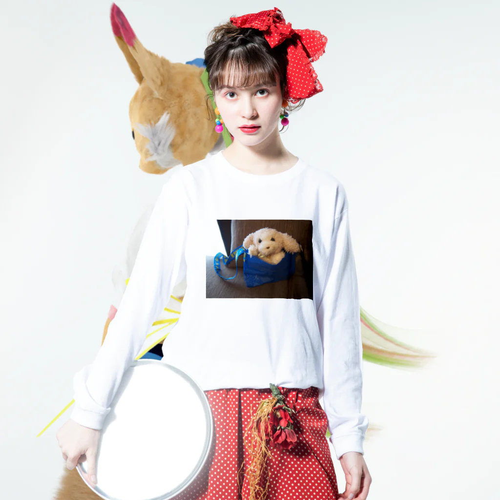 mipoco_chanのおでかけミルクティちゃん ロングスリーブTシャツの着用イメージ(表面)