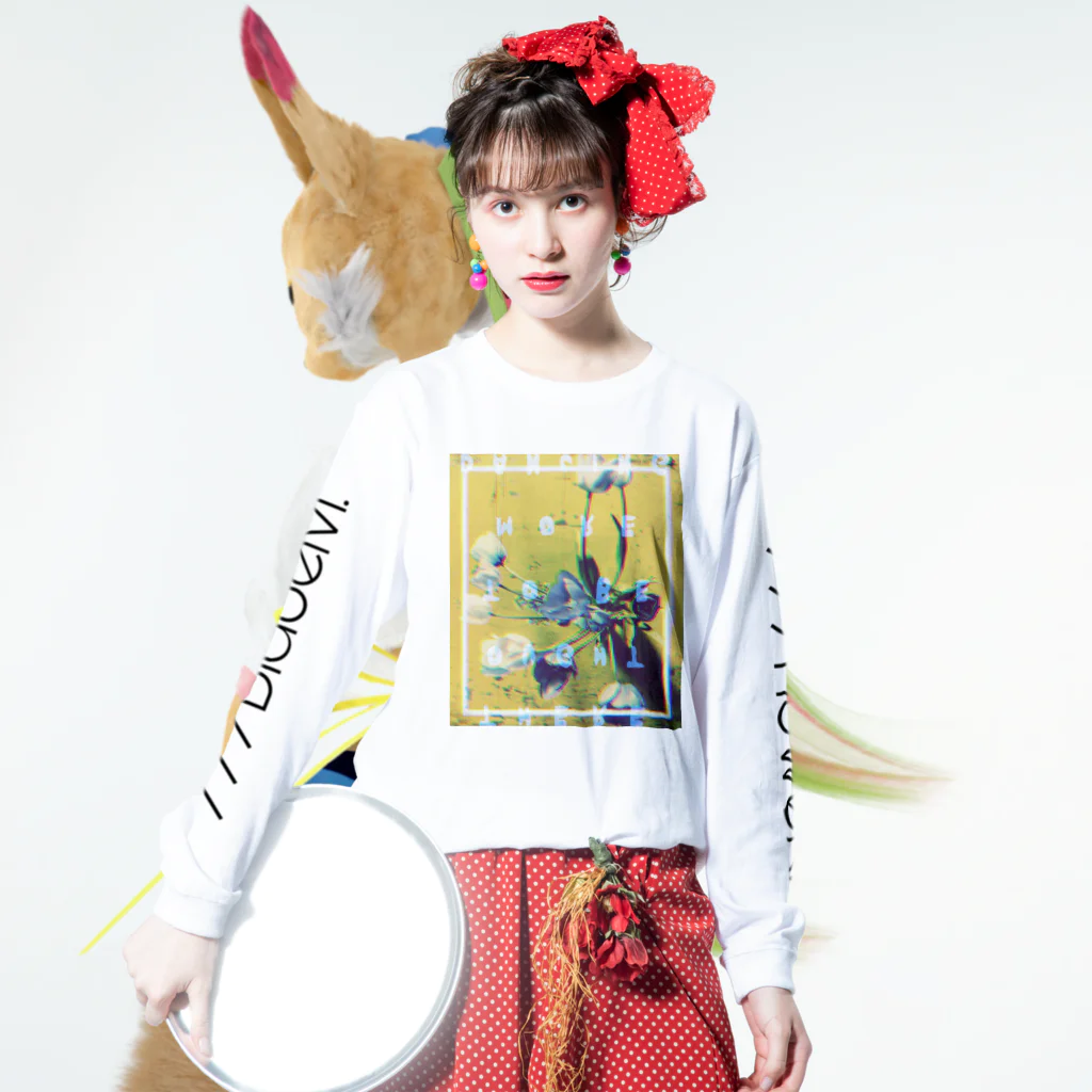KK#2039(K-suKe,KsK)の#flower-1 Long Sleeve T-Shirt :model wear (front)