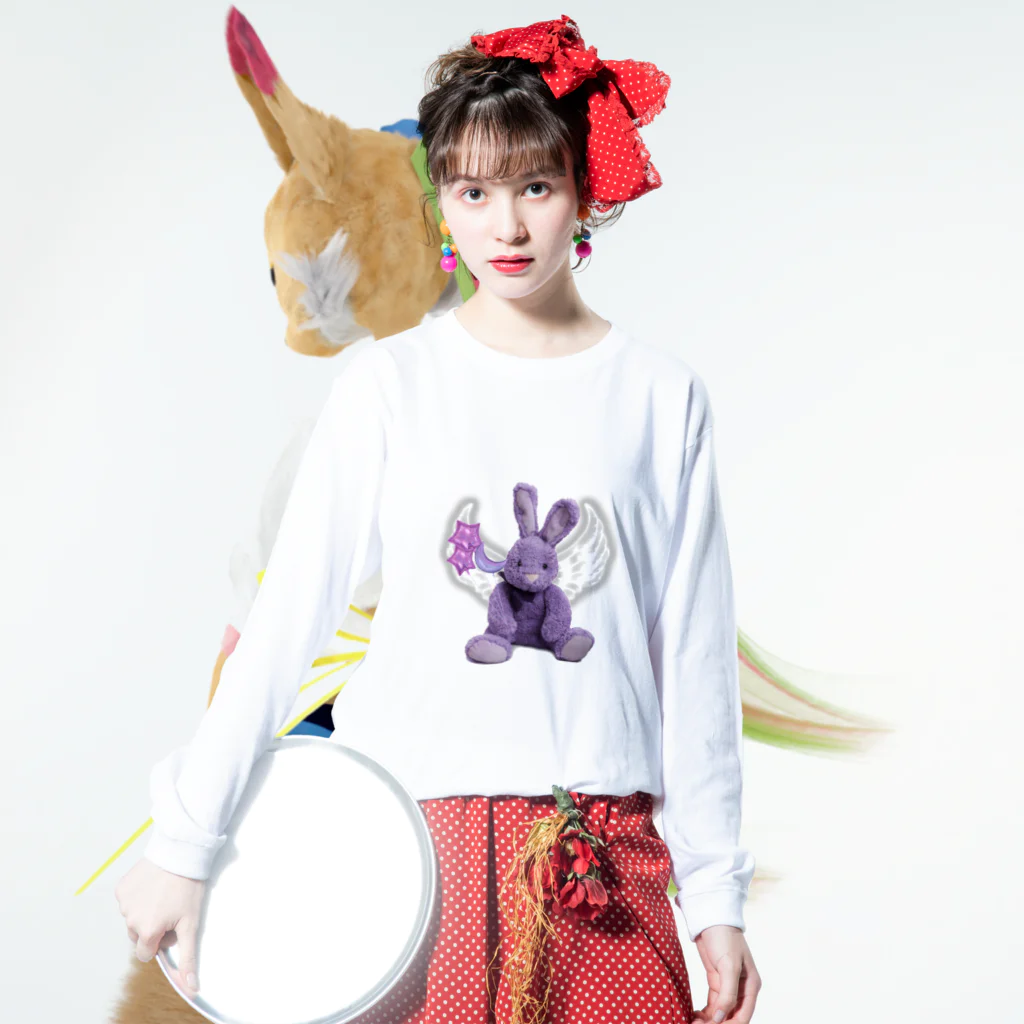 mumu_02の夢可愛いうさぴょん Long Sleeve T-Shirt :model wear (front)