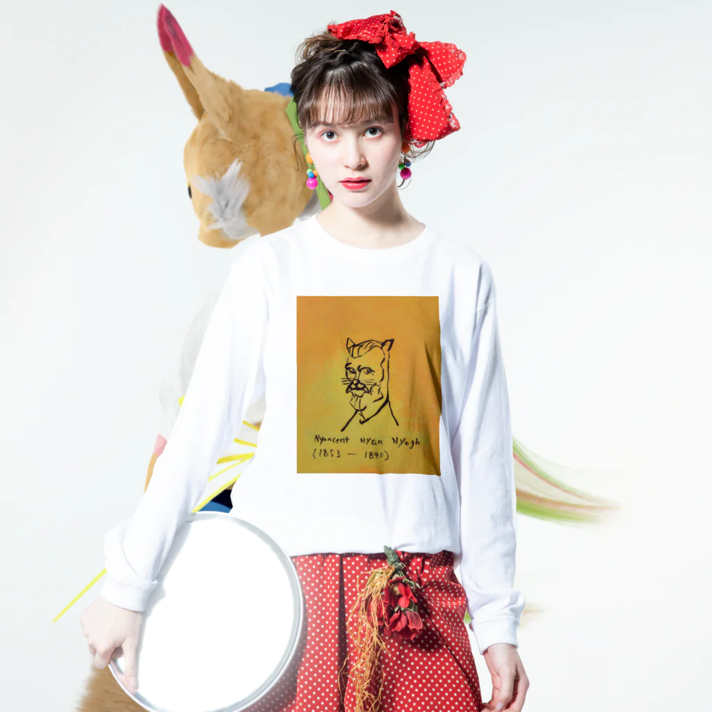 Necoya のNyancent Nyan Nyagh Long Sleeve T-Shirt :model wear (front)