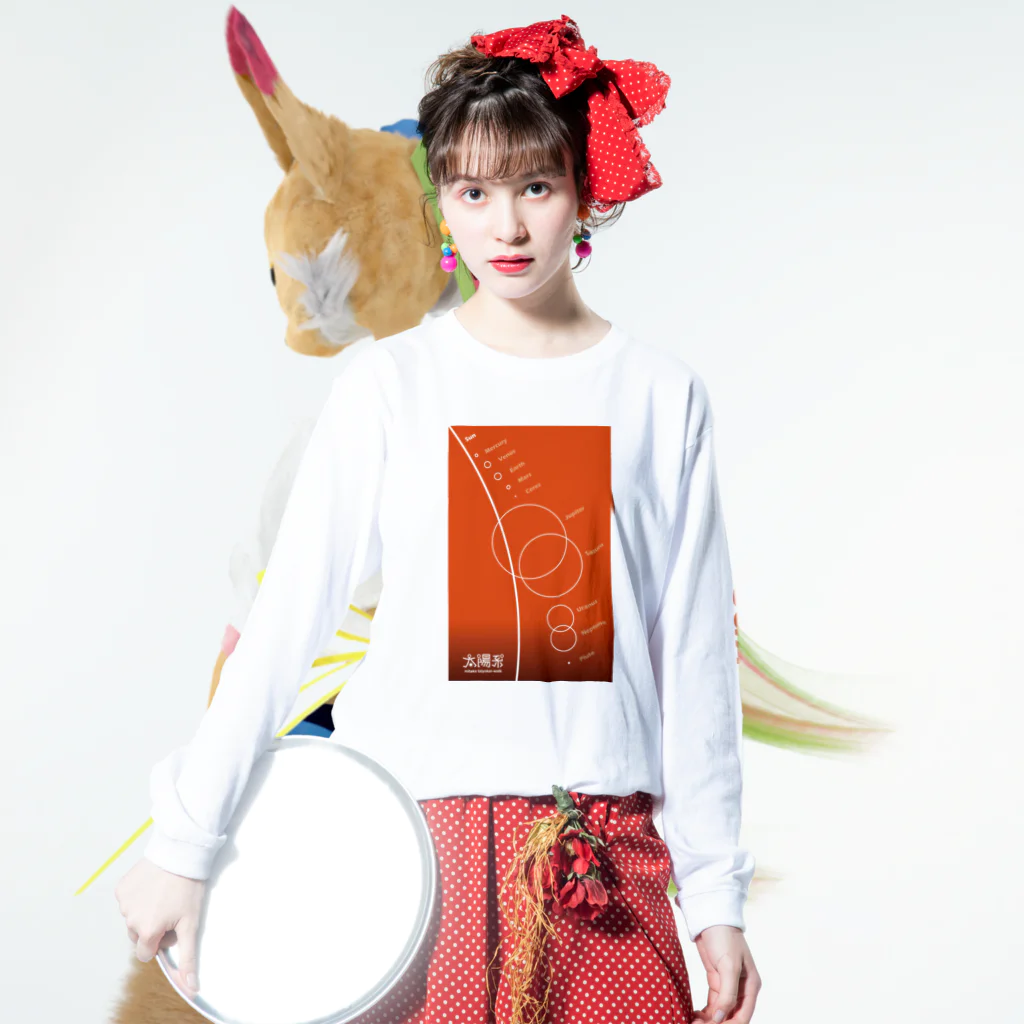 CoCoCotのSun/太陽＜みたか太陽系ウォーク応援！＞ Long Sleeve T-Shirt :model wear (front)