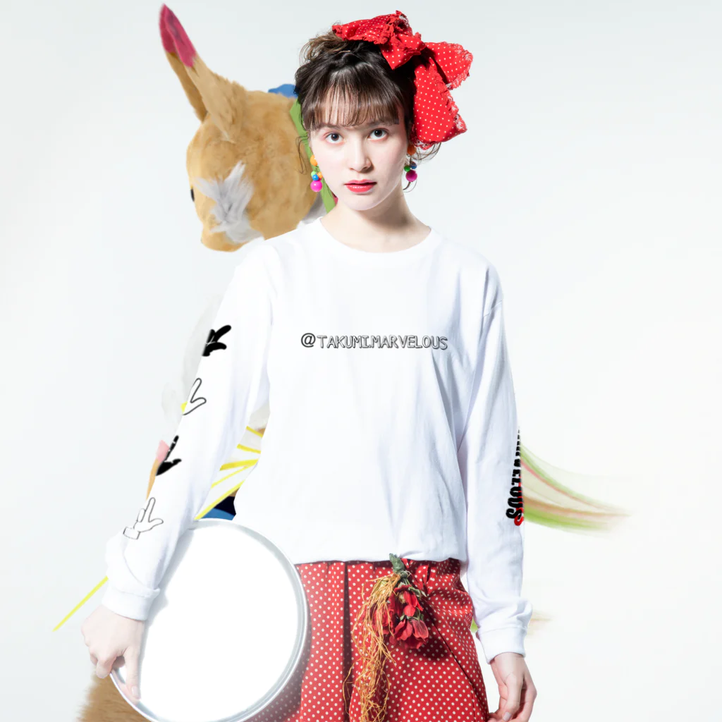 彩羽 匠 takumi irohaのわさイラスト ロングスリーブTシャツの着用イメージ(表面)