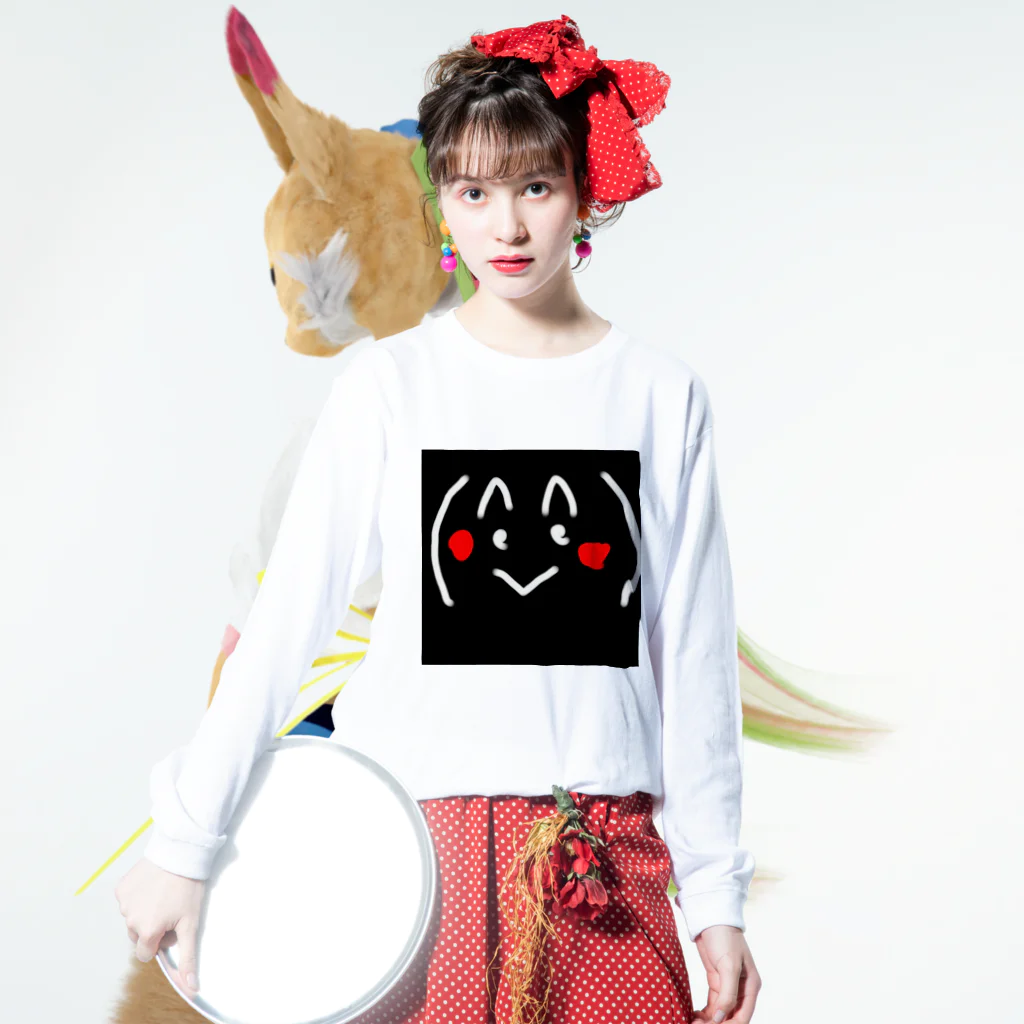 顔文字の顔文字服 Long Sleeve T-Shirt :model wear (front)