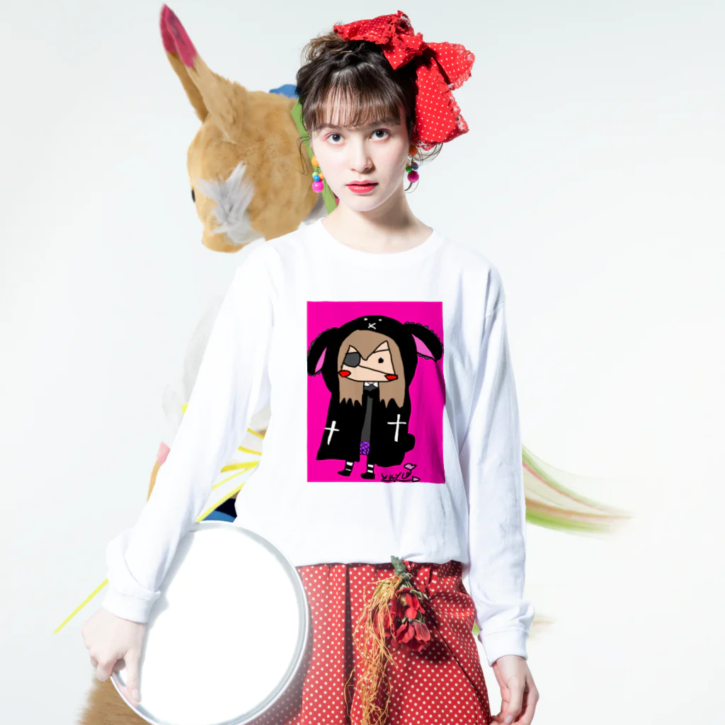 chiro&kuroのバンギャの女の子チロ Long Sleeve T-Shirt :model wear (front)