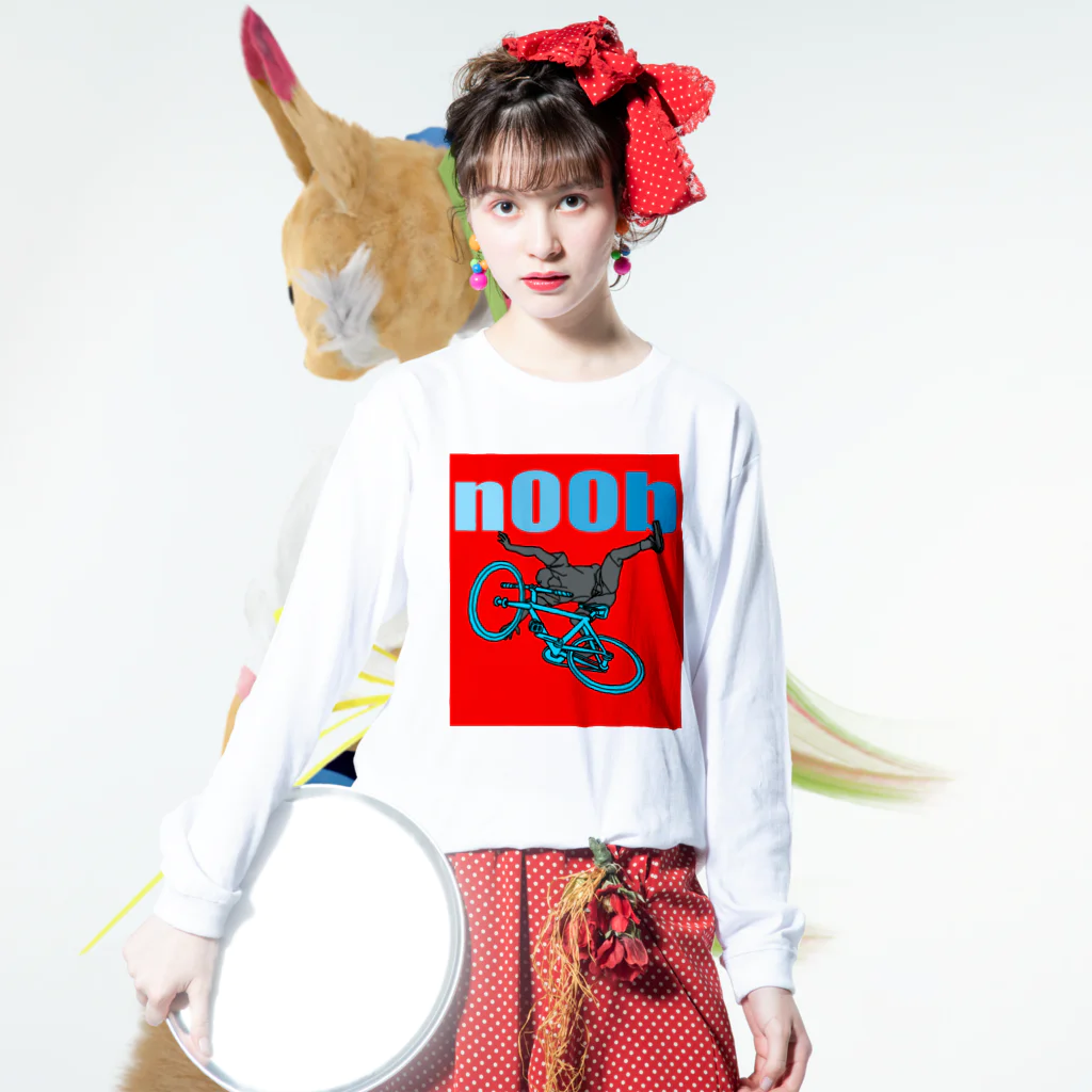 komgikogikoのnoob(ヘッタクソ) Long Sleeve T-Shirt :model wear (front)