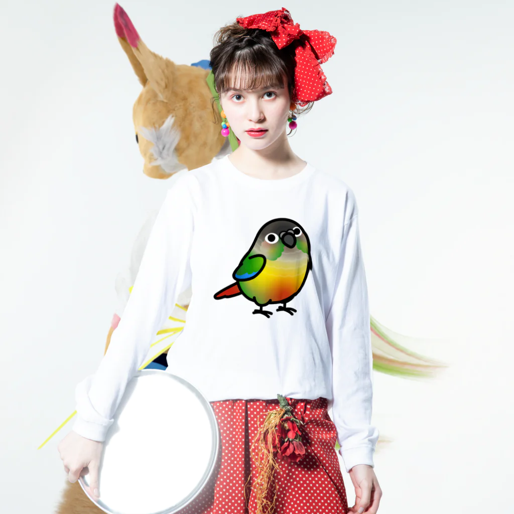 Cody the LovebirdのChubby Bird ウロコインコ ロングスリーブTシャツの着用イメージ(表面)