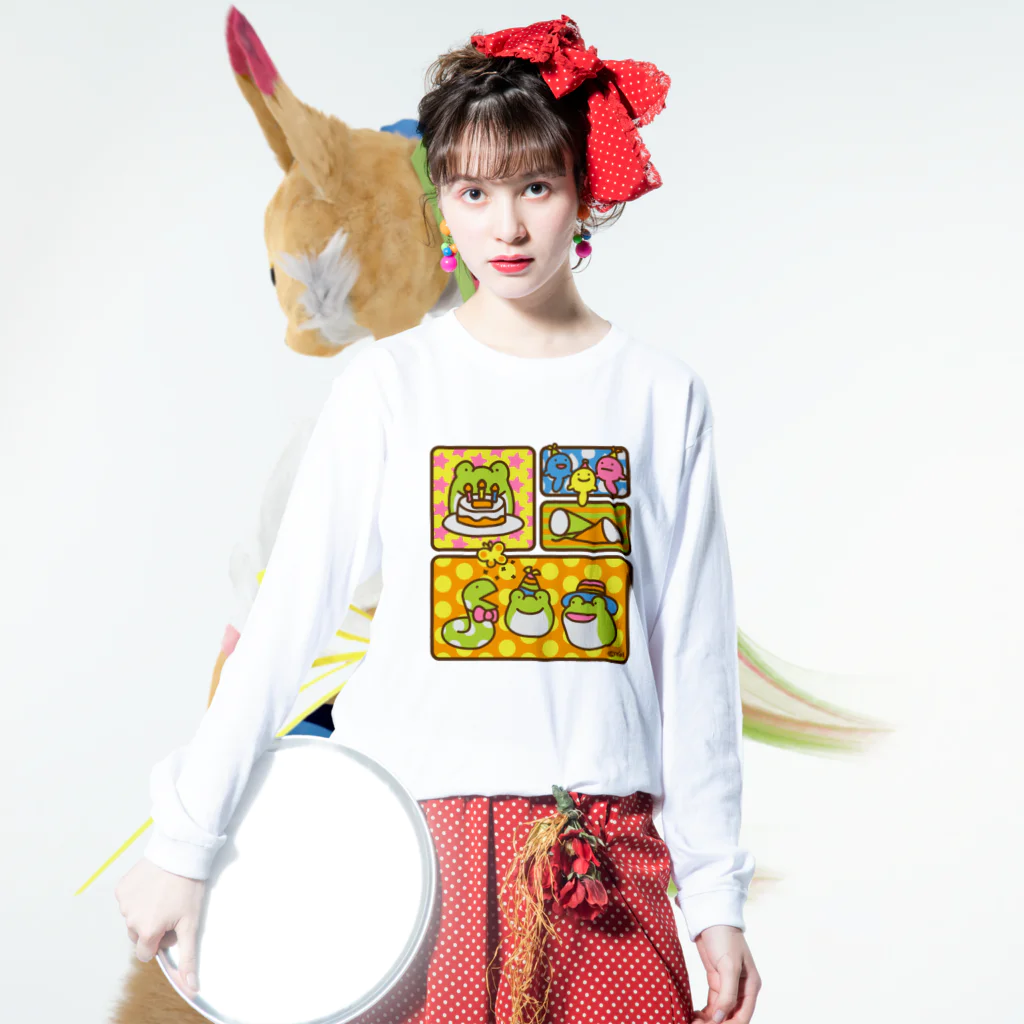 よすの【けこがえる】ぱーてぃー Long Sleeve T-Shirt :model wear (front)