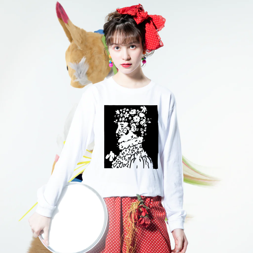 山形屋米店の春_アルチンボルド四季 Long Sleeve T-Shirt :model wear (front)