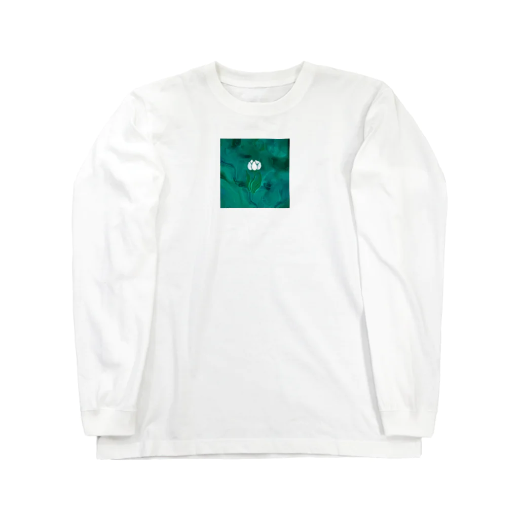 一色に統一できなくて白の睡蓮のようなチューリップ Long Sleeve T-Shirt