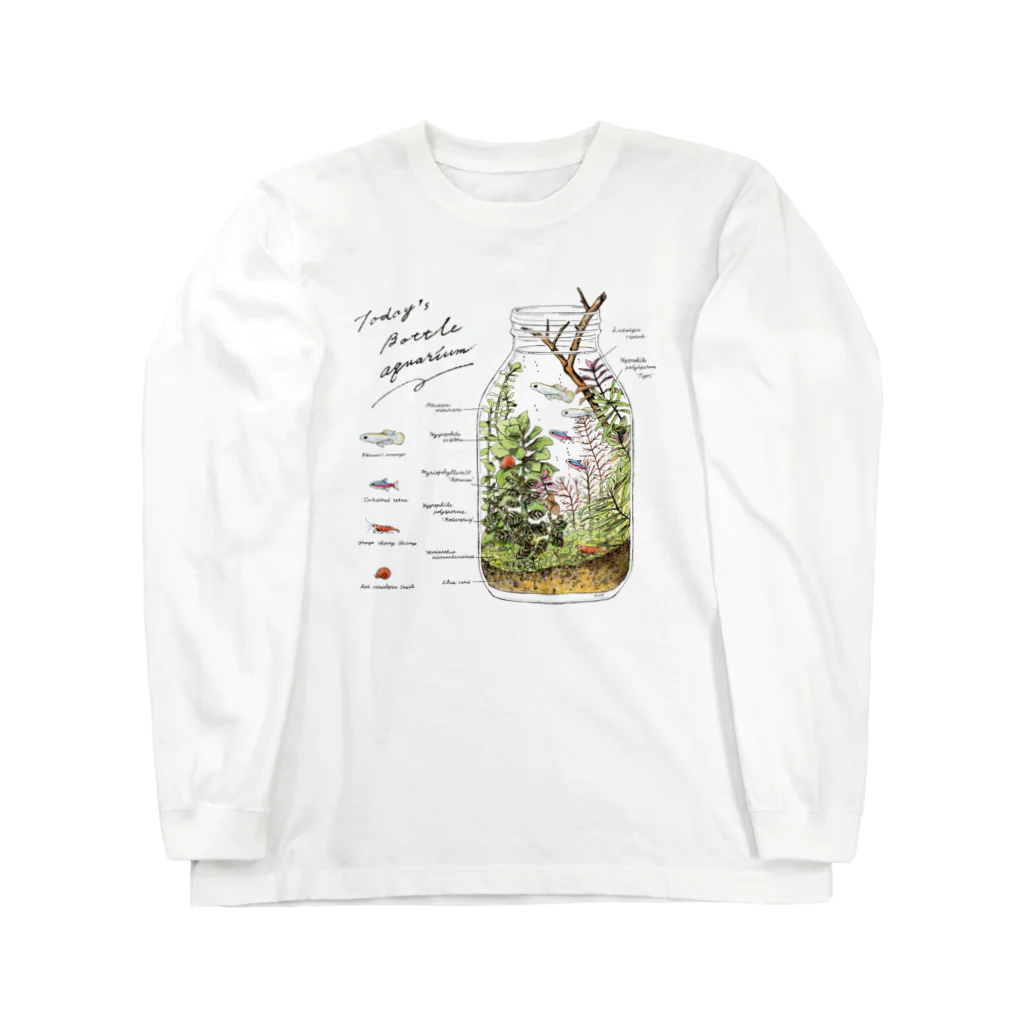 BOTTLE HOLIC /  お魚・水草のイラストのお店のToday’s bottle aquarium  ロングスリーブTシャツ