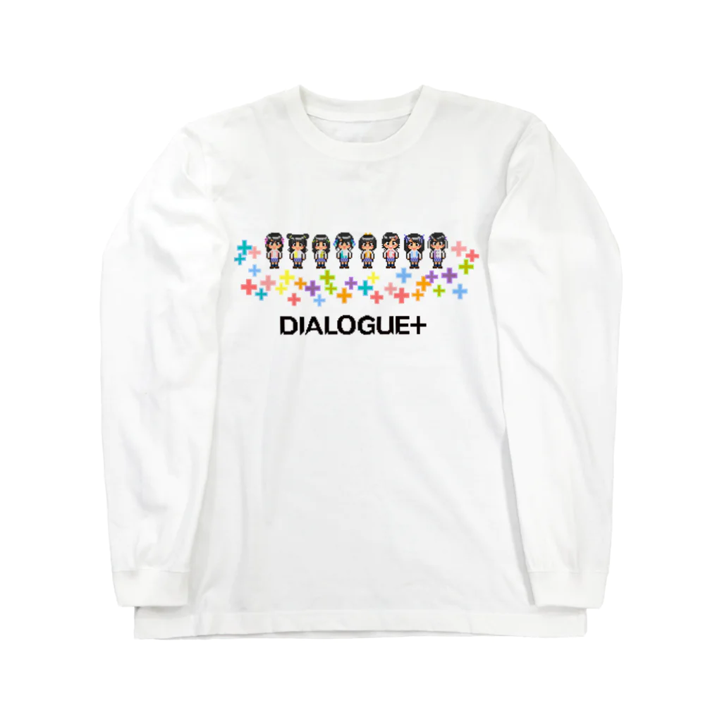 DIALOGUE＋のドットDIALOGUE＋ 箱推しロングスリーブTシャツ(白) 롱 슬리브 티셔츠