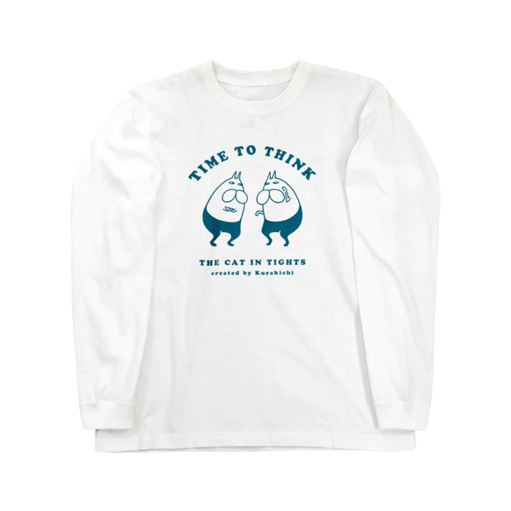 くらきち ONLINE SHOPのねこタイツと考え中 Long Sleeve T-Shirt