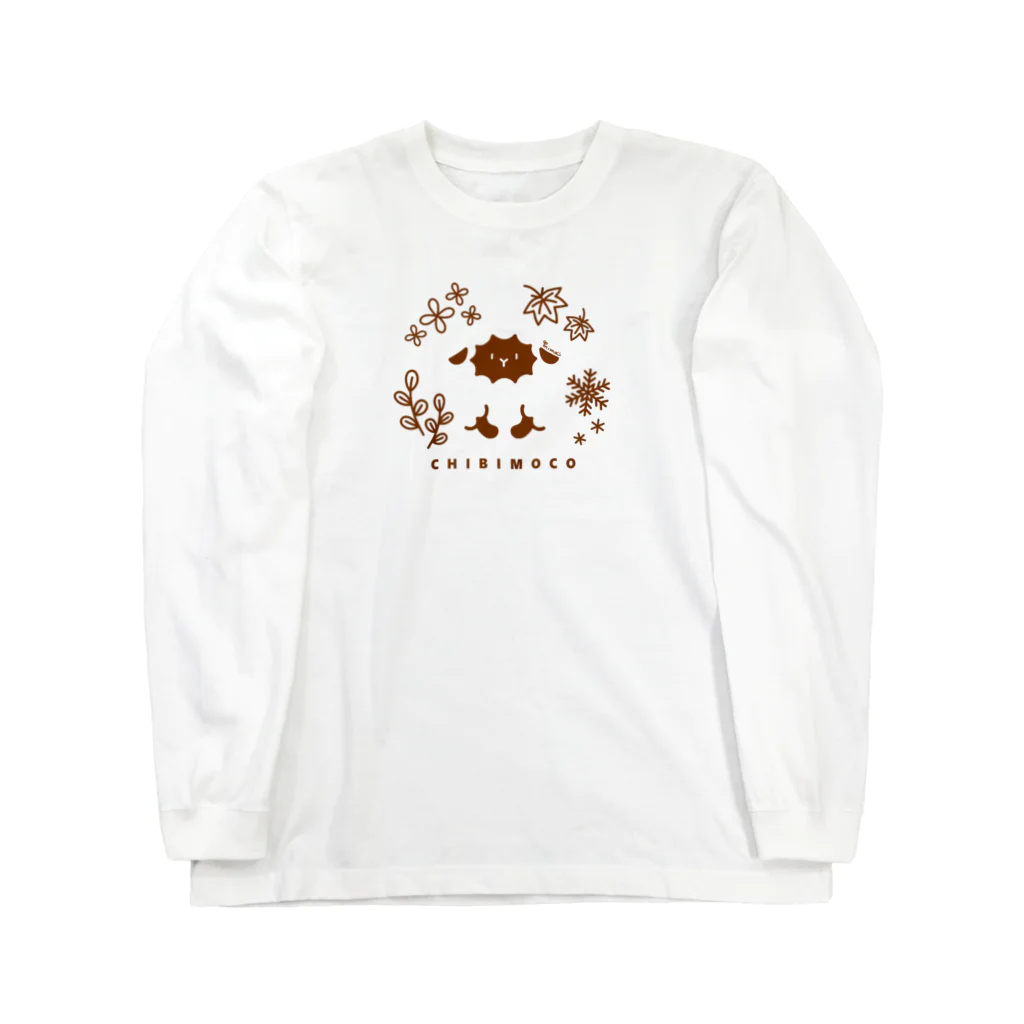 Nari's Farm(ナリズファーム)ひつじと桃のちびもこさんと四季 Long Sleeve T-Shirt