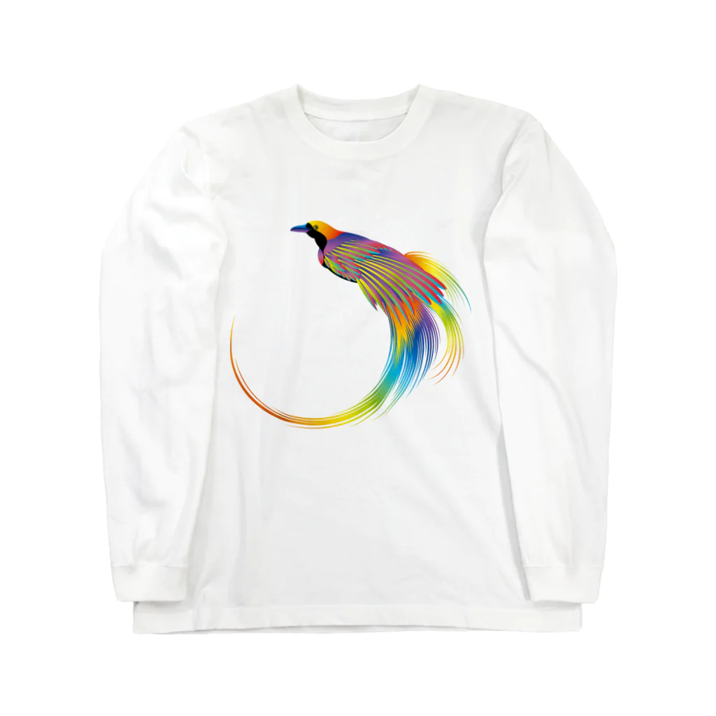 kimchinのカラフルでトロピカルなレインボーカラーの鳥 Long Sleeve T-Shirt