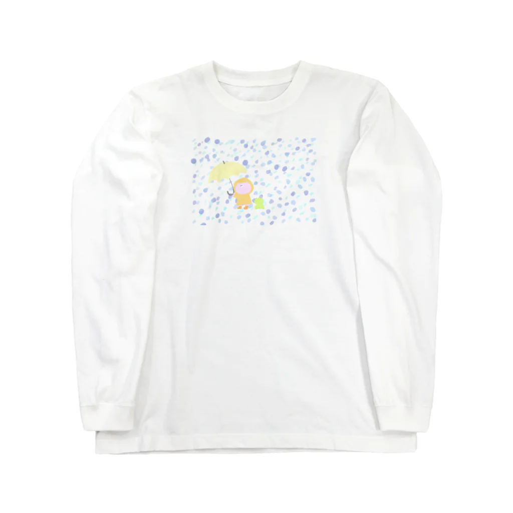 ココロ企画のこぶたとカエルさんと雨 Long Sleeve T-Shirt