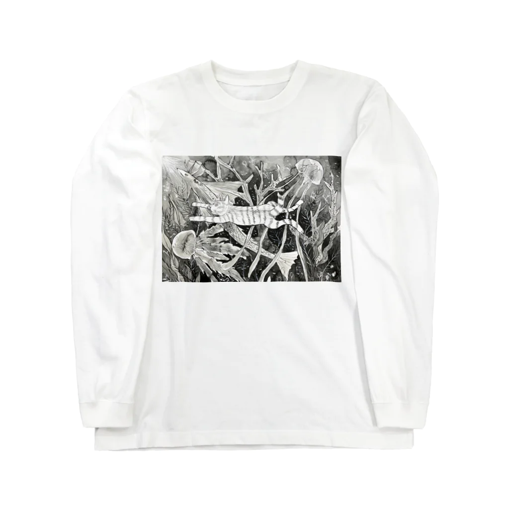 あおニャーマンの猫の国の海1 Long Sleeve T-Shirt