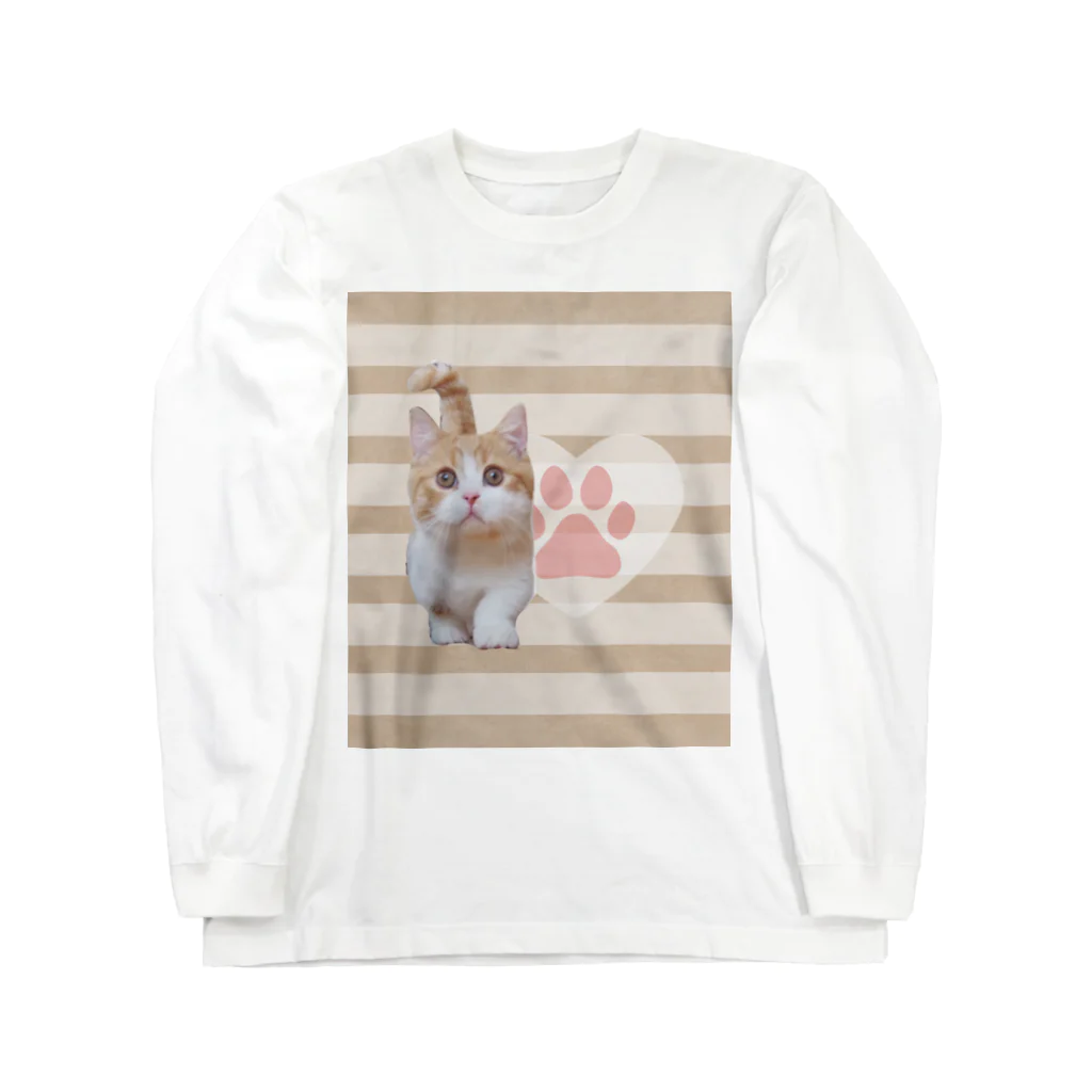 ねこねこ王国のほっこりにゃ猫トラちゃん２ ロングスリーブTシャツ