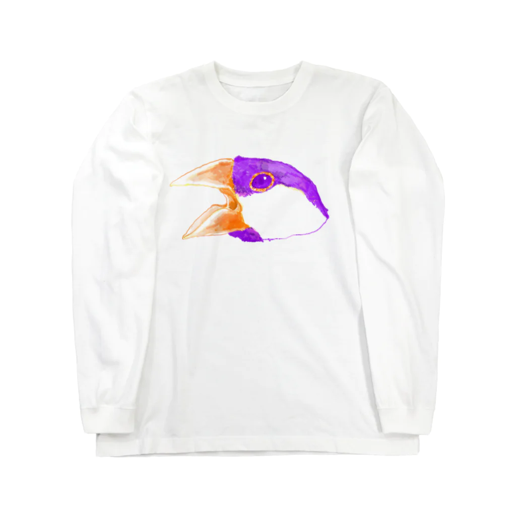 一般の紫×オレンジ文鳥 Long Sleeve T-Shirt