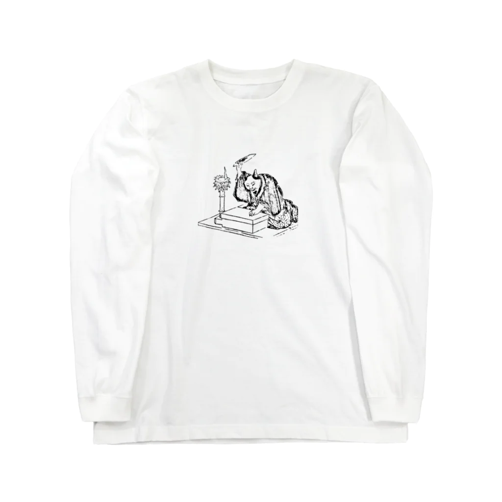 猫の浮世絵・草紙の講談する猫 Long Sleeve T-Shirt