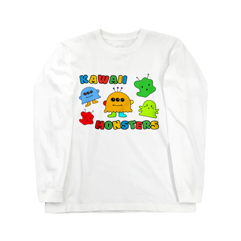 ♡Kawaii♡モンスター SHOPのKawaii Monsters | カラフルポップロゴ ver. Long Sleeve T-Shirt