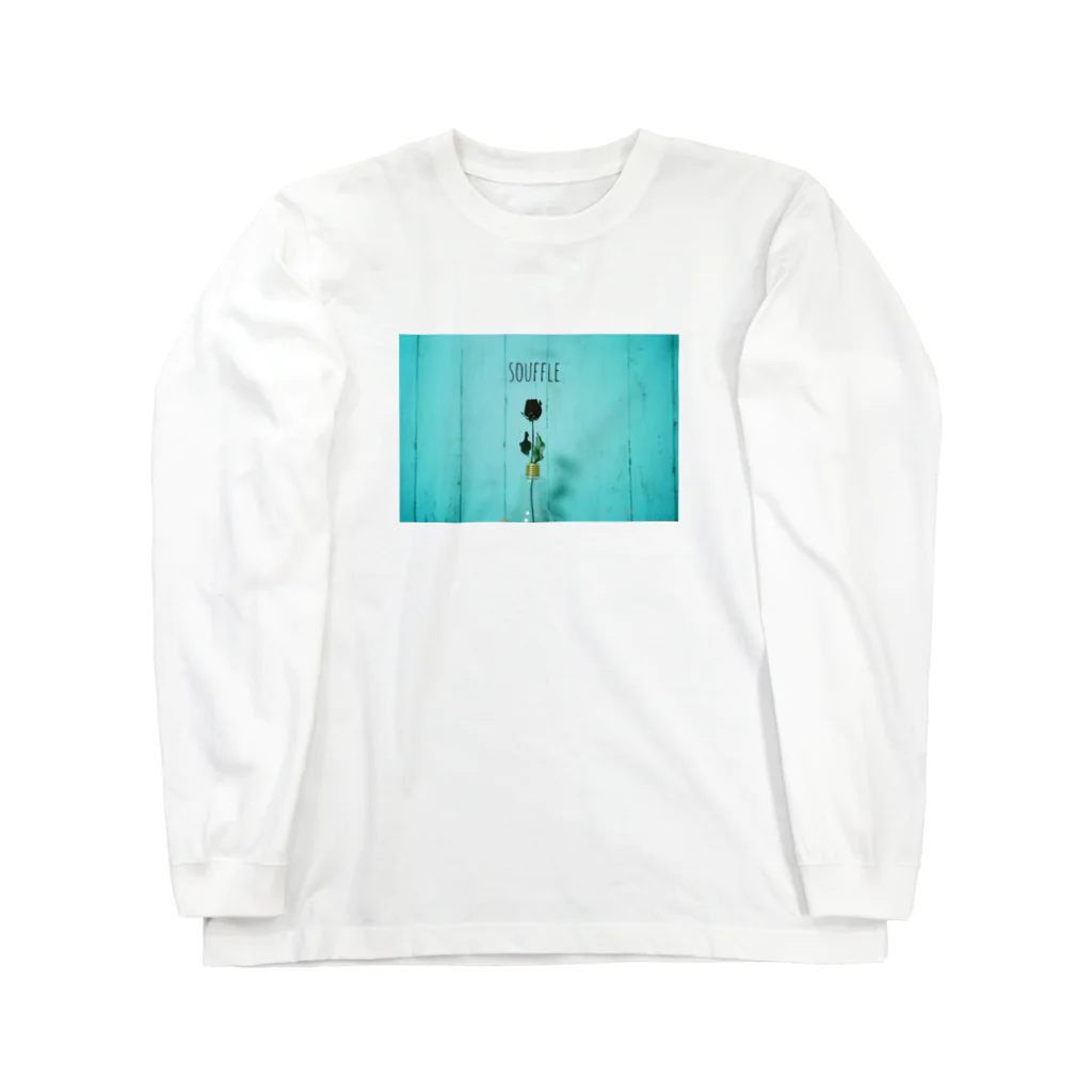 souffleのFlower×水色 Long Sleeve T-Shirt