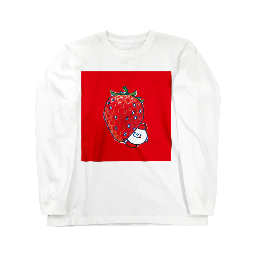 MOGUMO SHOPのいちごもぐもぐくん Long Sleeve T-Shirt